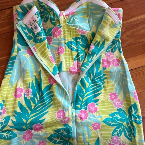 Lilly Pulitzer Strapless Silk/Spandex Hawaiian Print Dress Sz 2 - Picture 8 of 8